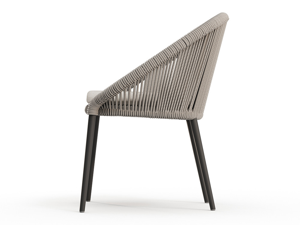 Muebles de exterior de diseño Rodona por Skyline: silla en aluminio y cuerda Beige de Santiago Sevillano Seismil