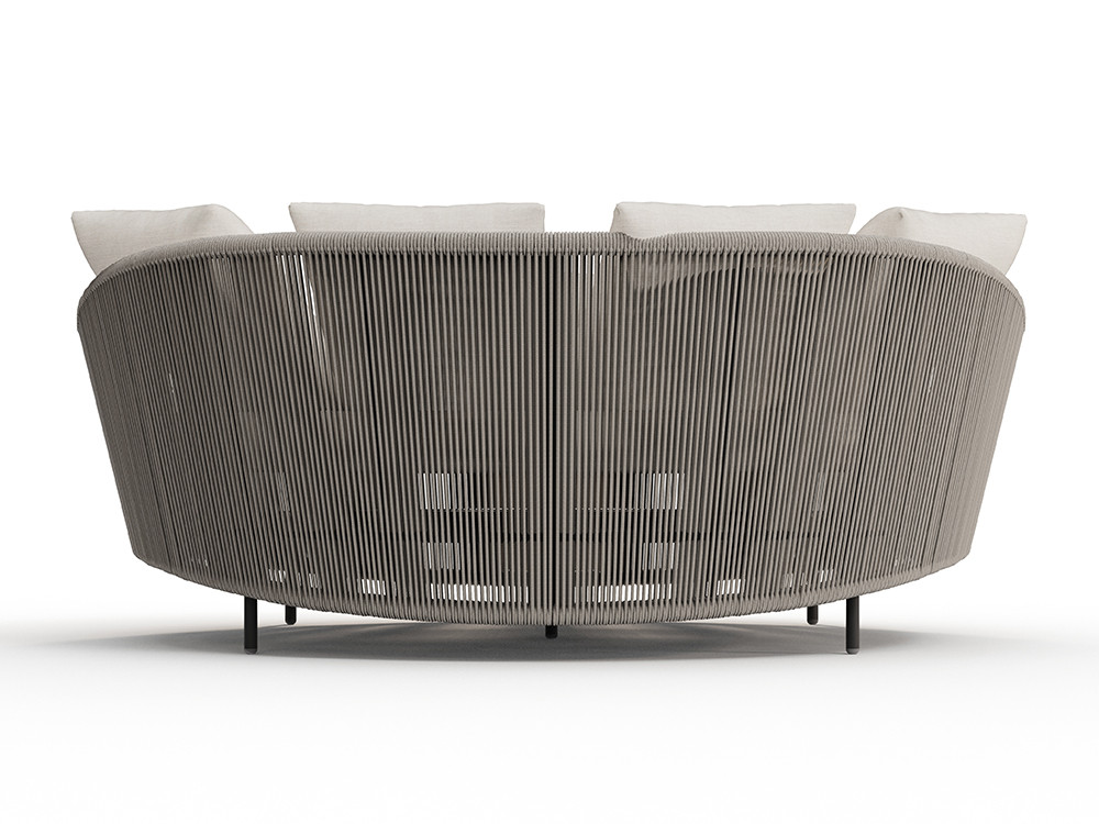 Mobiliario exterior diseño Rodona: daybed redonda de Skyline por Santiago Sevillano en Mobel 6000 de Madrid centro