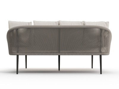 En Seismil Studio Madrid: camas de jardín Rodona por Skyline, diseño de Santiago Sevillano con cuerda trenzada Beige
