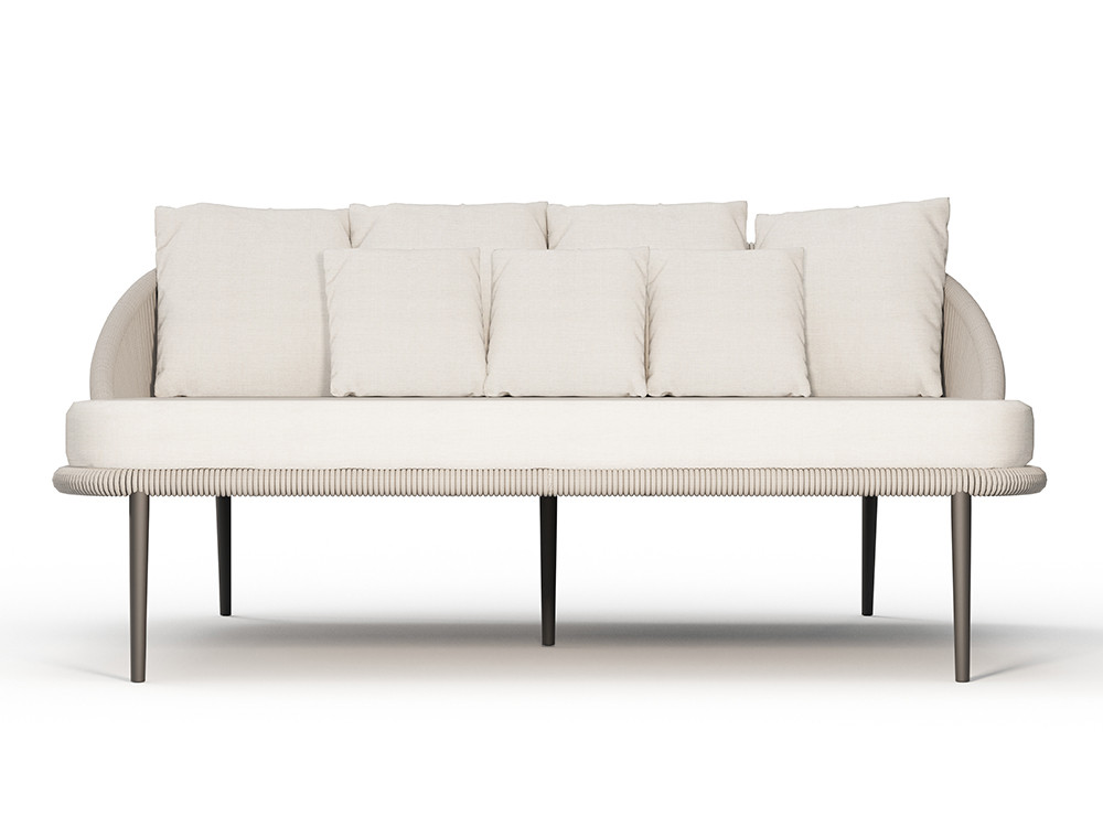 Mobiliario exterior diseño Rodona: daybed de Skyline por Santiago Sevillano con cuerda Beige en Mobel 6000 de Madrid