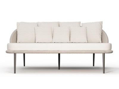 Mobiliario exterior diseño Rodona: daybed de Skyline por Santiago Sevillano con cuerda Beige en Mobel 6000 de Madrid