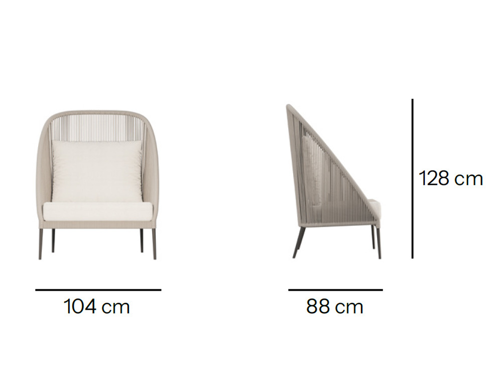 Sillón alto Rodona