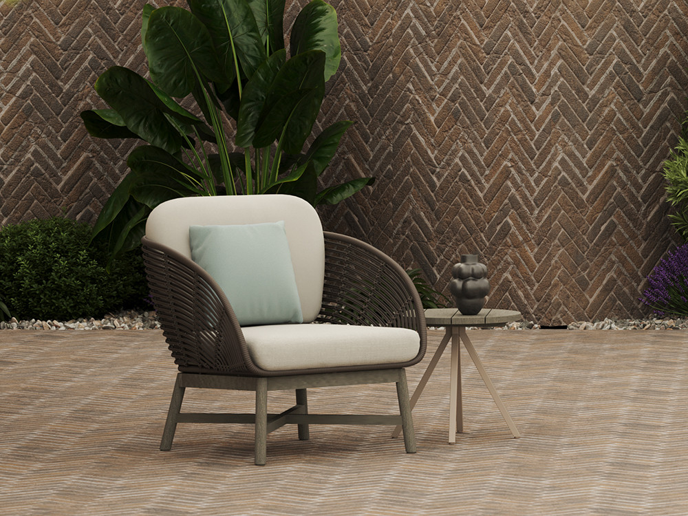 Sofas de exterior madera Neo Alaska de Skyline: teca envejecida por Noel Royo Asenjo en Mobel 6000 de Madrid