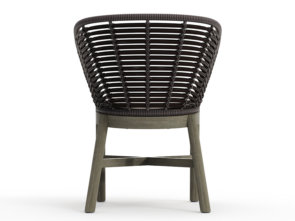 Silla comedor madera Neo Alaska de Skyline: diseño en teca envejecida y asiento tapizado exclusivo Mobel 6000 Madrid