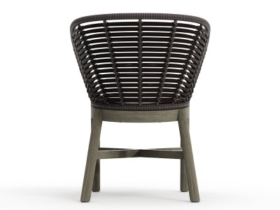 Silla comedor madera Neo Alaska de Skyline: diseño en teca envejecida y asiento tapizado exclusivo Mobel 6000 Madrid