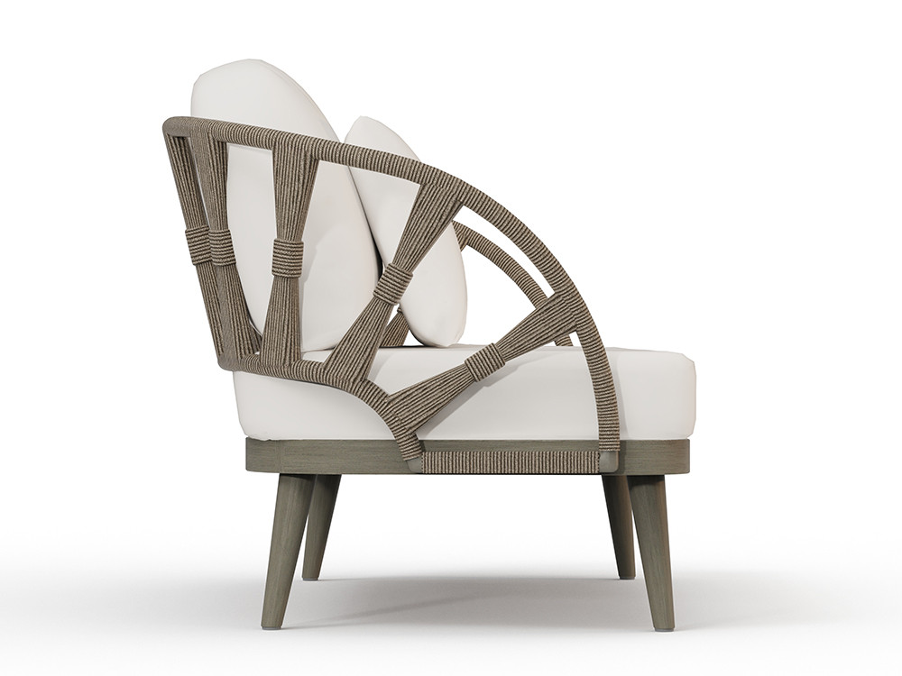 Sofas de 2 y 3 plazas Neo Krabi de Skyline: teca gris envejecida y cojines de diseño premium en Mobel 6000 Madrid