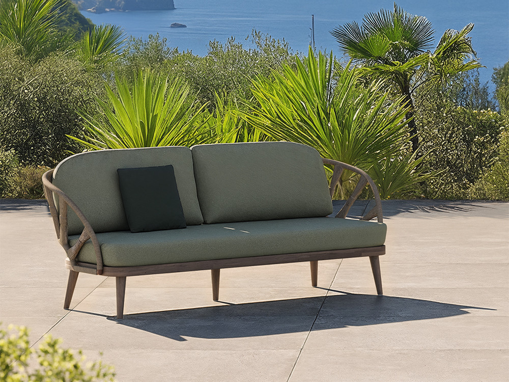 Sofas de exterior madera Neo Krabi de Skyline: diseño 2 o 3 plazas en teca gris y cuerda para tu salón Mobel 6000 Madrid