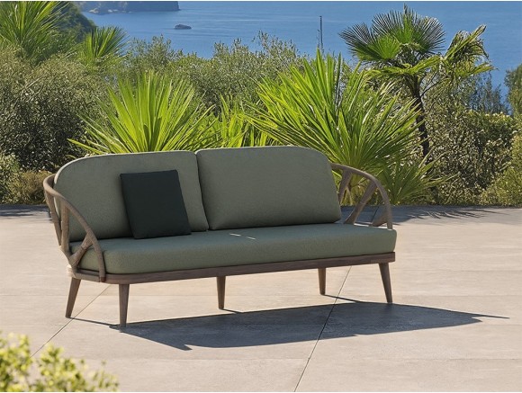Sofas de exterior madera Neo Krabi de Skyline: diseño 2 o 3 plazas en teca gris y cuerda para tu salón Mobel 6000 Madrid