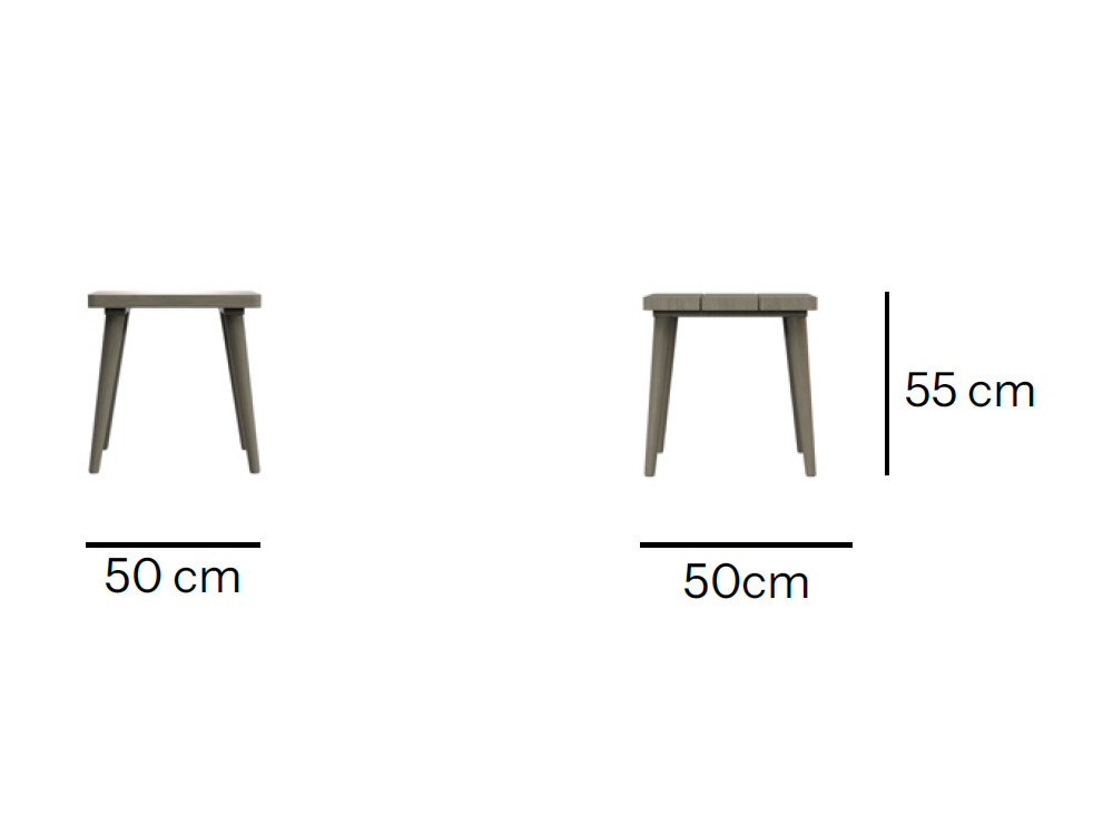 Mesa auxiliar de diseño Neo Krabi: Skyline combina madera de teca gris envejecida de lujo en tu tienda Mobel 6000 Madrid