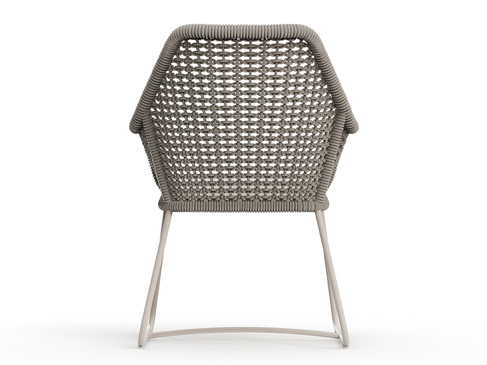 Sillas de comedor modernas Neo Moma de Skyline: cuerda beige y aluminio white wash con cojín en Mobel 6000 de Madrid