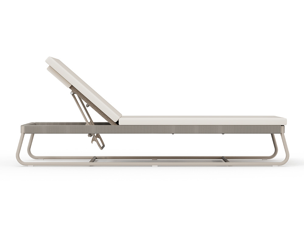 Tumbonas de aluminio Neo Moma de Skyline: white wash y cuerda beige reclinable en varias posiciones en Mobel 6000 Madrid