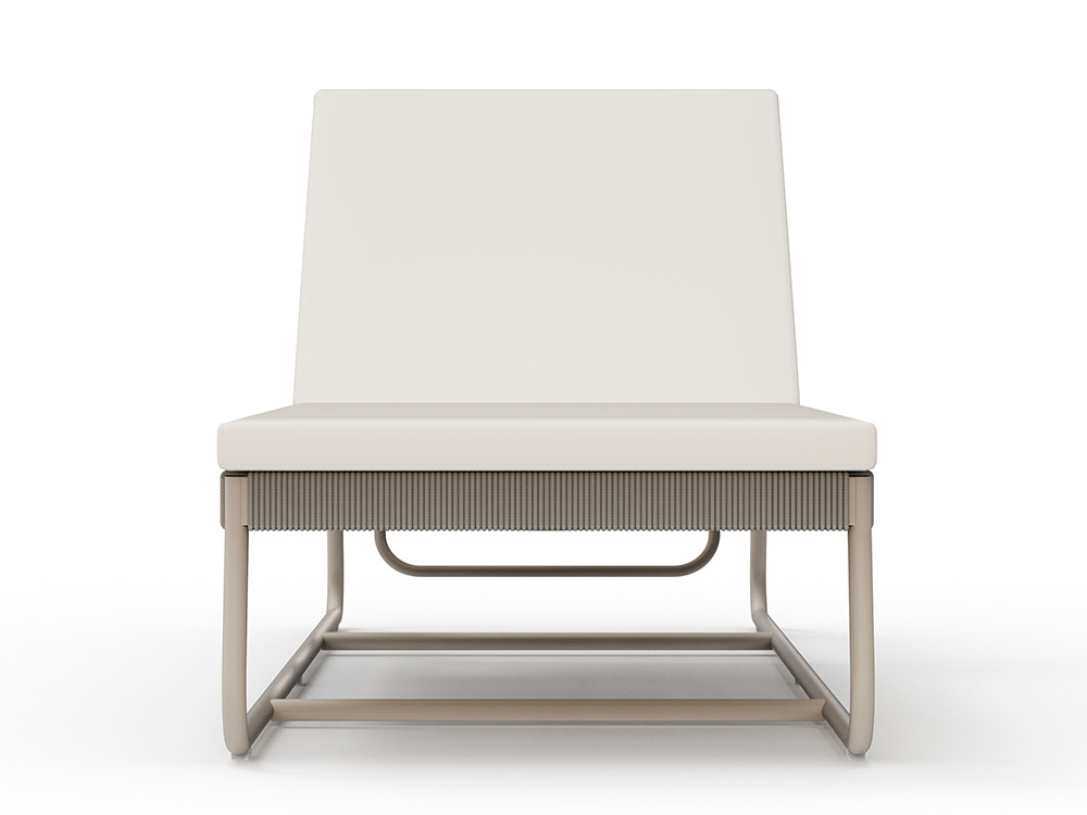 Tumbonas de diseño Neo Moma de Skyline: aluminio white wash y cuerda beige con respaldo reclinable en Mobel 6000 Madrid