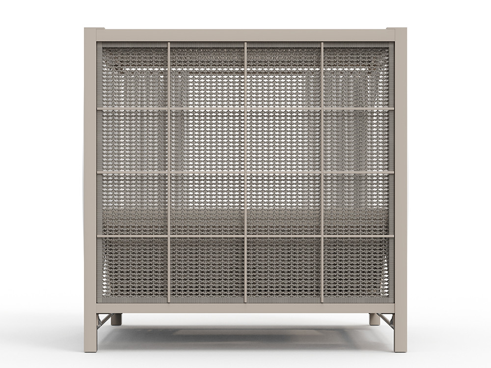 Skyline presenta la cama balinesa aluminio Neo Moma: cuerda beige y white wash de lujo para Seismil Studio Madrid.
