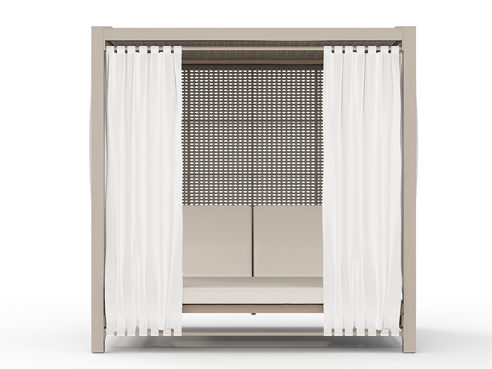 Cama de jardín Neo Moma por Skyline: diseño en aluminio white wash y cuerda con textiles de lujo en Mobel 6000 Madrid
