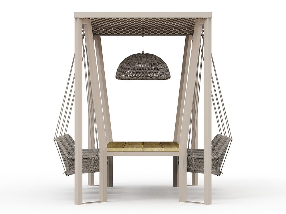 Neo Moma por Skyline: comedores modernos con mesa de teca y sillas columpio de lujo para Seismil Studio