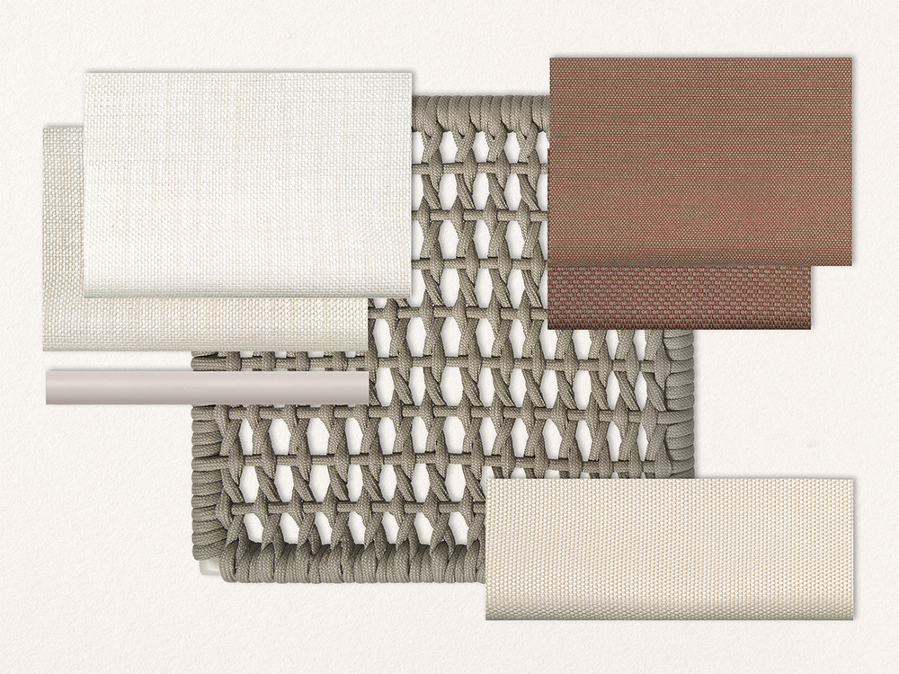 Sillon columpio Neo Moma de Skyline Design: estructura de aluminio white wash y soporte en la tienda Mobel 6000 de Madrid.