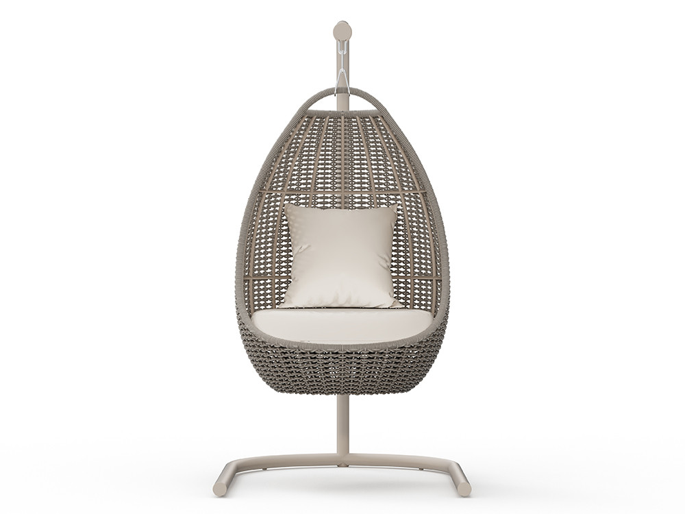Columpio para jardin Neo Moma de Skyline: aluminio white wash y cuerda con soporte en la tienda Mobel 6000 de Madrid