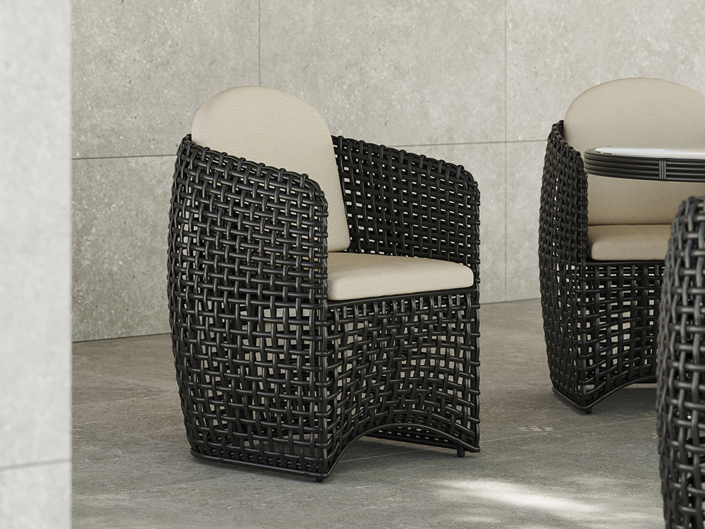 Sillas de diseño comedor Neo Dynasty por Skyline Design: fibra Umber Grey y aluminio. Disponible en la tienda de Madrid