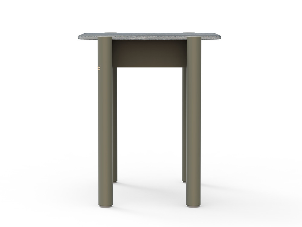 Elegante mesa auxiliar original Nara por Skyline: estructura de aluminio cement grey y sobre porcelánico resistente.