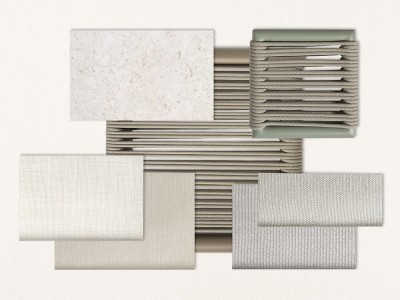 Taburetes modernos Nara de Skyline: estructura de aluminio cocoa y cuerda beige trenzada artesanalmente. Diseño premium
