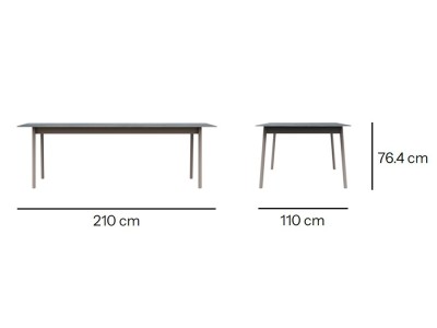 Mesa jardín aluminio Nara por Skyline: fusión de base cocoa y sobre porcelánico. Mobiliario de exterior con gran diseño