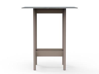 Elegante mesa alta jardín Nara: diseño con sobre porcelánico y estructura de aluminio resistente en Seismil Studio.