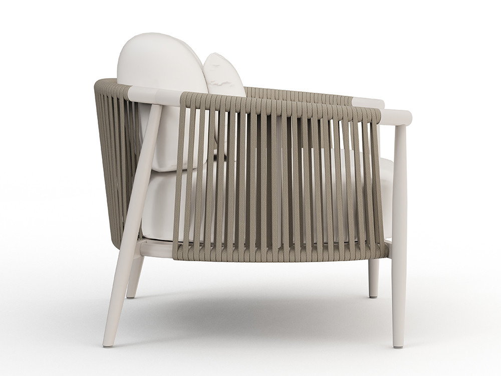 Sillones jardín aluminio Clover de Skyline Design: diseño con cuerda trenzada y tejidos seleccionados de gran calidad