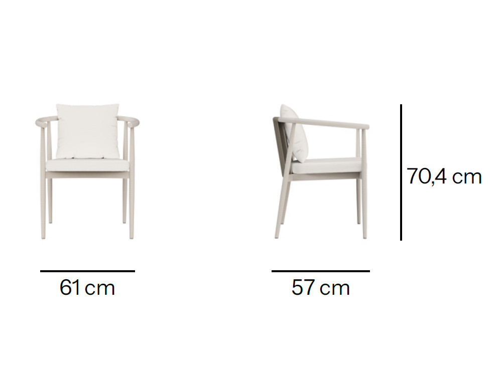Silla cuerda exterior Clover: aluminio blanco roto y cuerda trenzada artesanal. Calidad premium para ambientes terraza