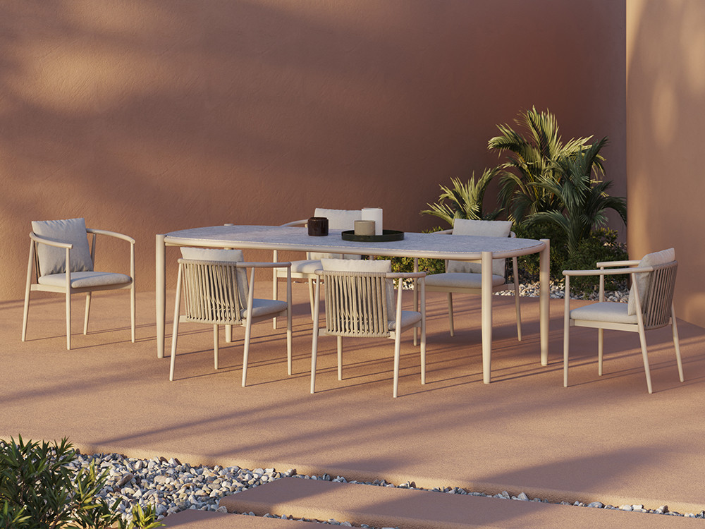 Sillas con cuerdas Clover por Skyline Design: aluminio negro y cuerda. Compra online en Mobel 6000