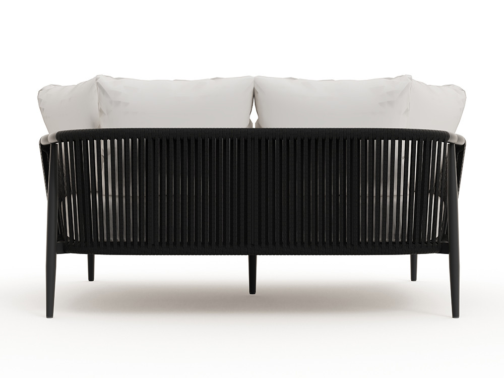 Diseño y confort en la daybed exterior Clover de Skyline: aluminio blanco o negro con cuerda trenzada y textiles  premium