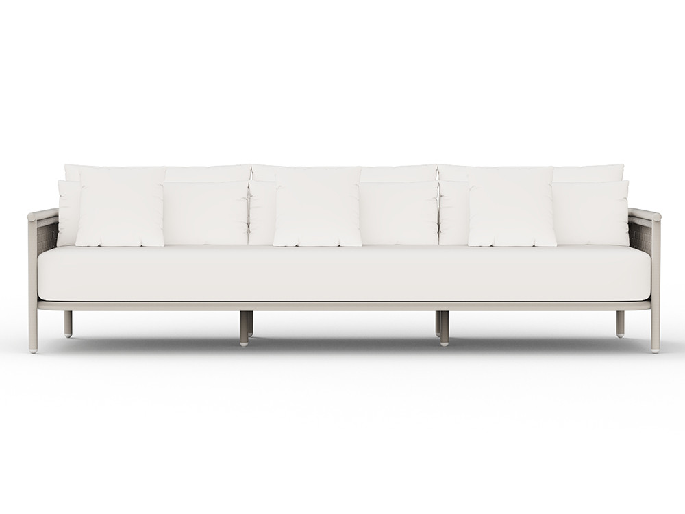 Tu terraza lucirá con el sofá de jardín Botit en white wash. Realiza tu compra online en Mobel 6000