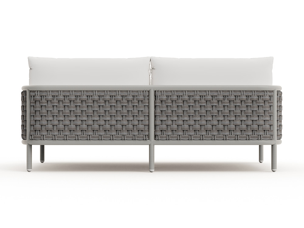 Mejora tu terraza con la cama de jardín Botit de Skyline: estructura white wash y trenzado artesanal de alta durabilidad