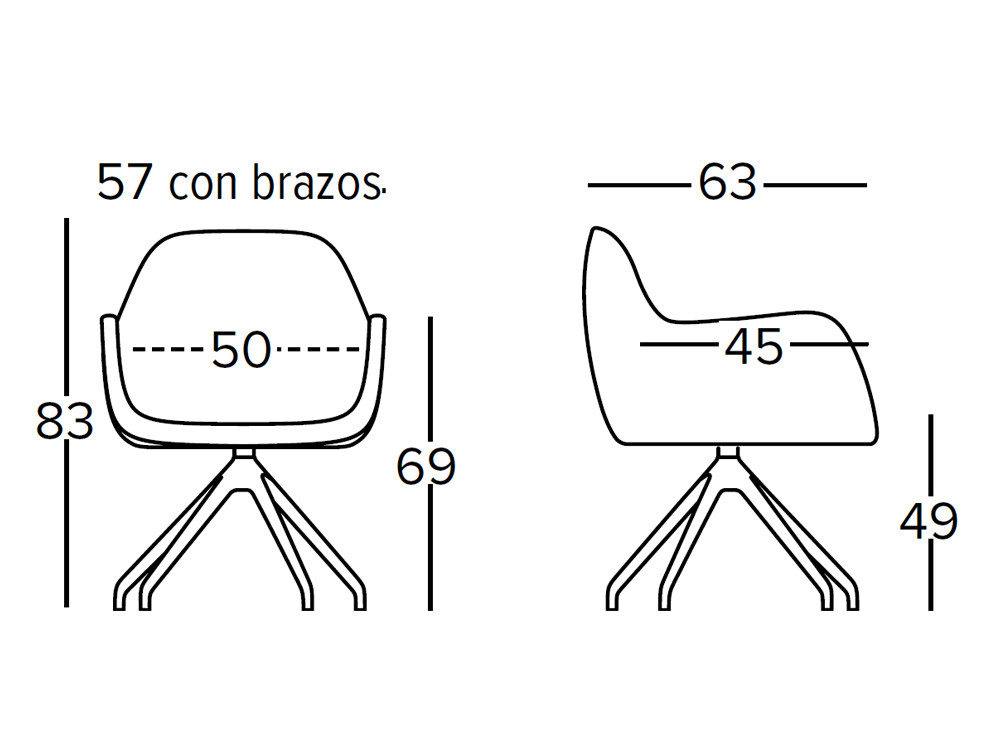 Sillón giratorio tapizado Pelikan GA
