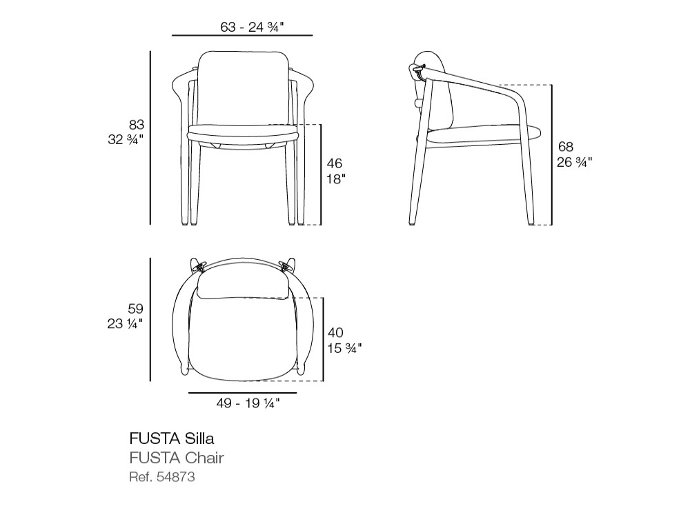 Mejora tus cenas con la silla comedor Fusta de Vondom. Sus líneas redondeadas y tejidos premium te van a enamorar.
