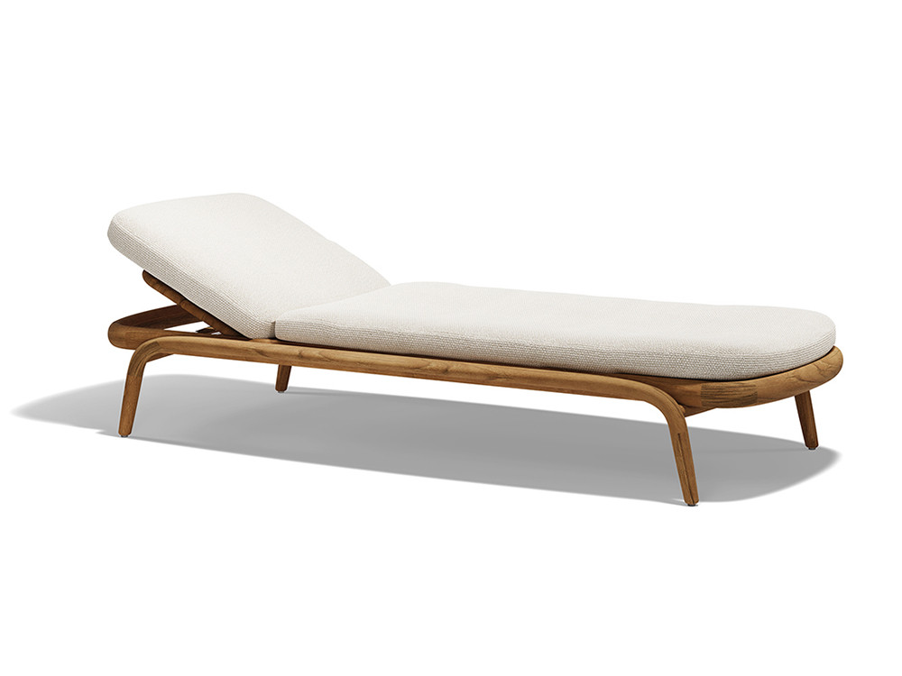 Esta hamaca reclinable jardín Fusta de Vondom une teca natural y vanguardia para tu espacio exclusivo de exterior