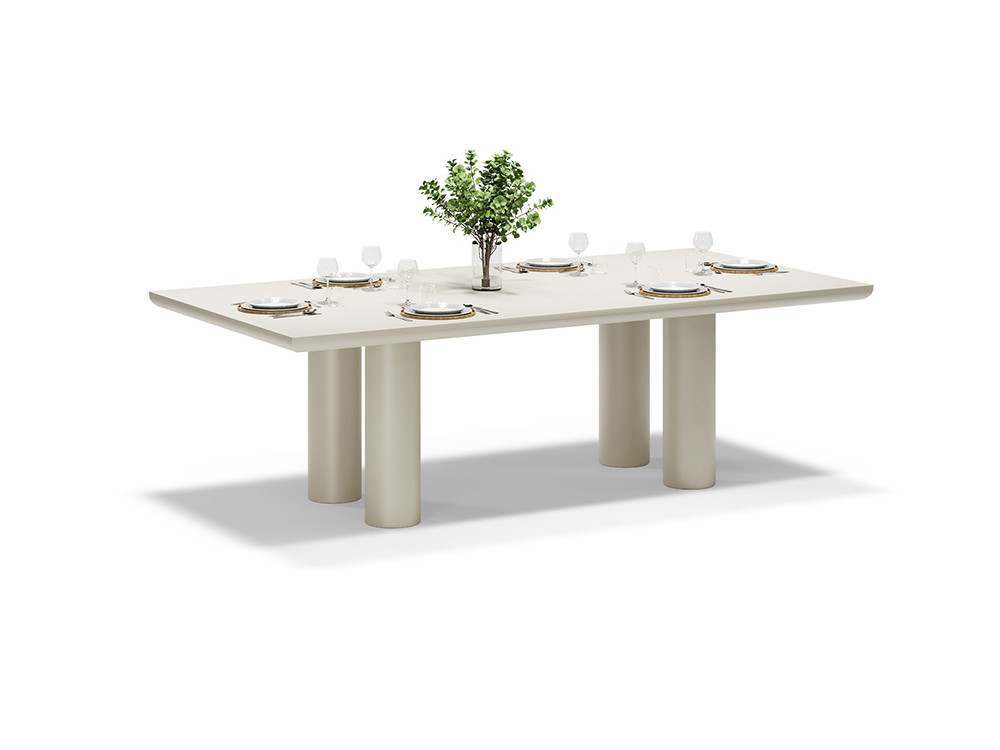 Las mesas de comedor modernas Gum de Vondom ofrecen aluminio y líneas curvas. Ideales para tu espacio en Seismil Studio.