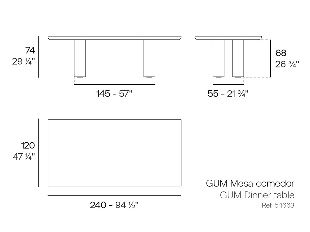 Elige tu mesas comedor exterior Gum de Vondom. Un diseño icónico de Ramón Esteve en aluminio para tu terraza más actual.