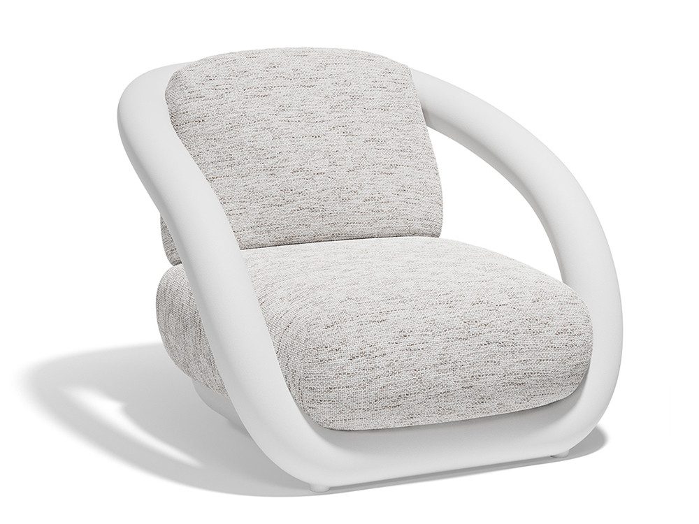 Disfruta del diseño con el sillón exterior Mel de Vondom. Su resina de poliuretano mate y líneas curvas te encantarán.