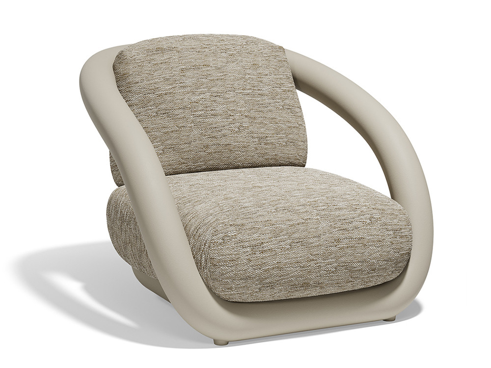 Elige este sillón de jardín Mel de Vondom: poliuretano mate fabricado por rotomoldeo y textiles suaves muy premium.