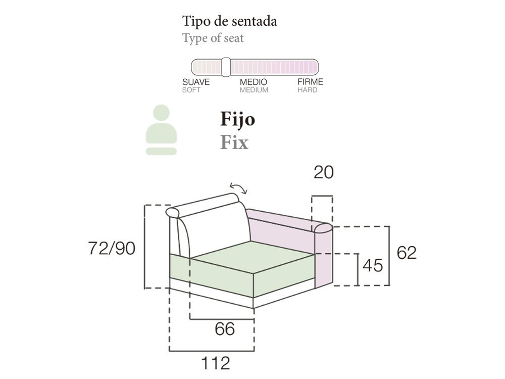 Disfruta de la comodidad de la senta del sofá fijo Zeus de Pedro Ortiz en Mobel 6000