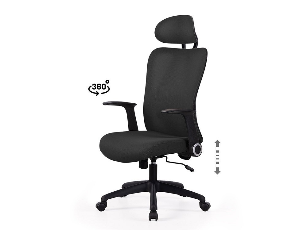Esta silla estudio Montreal con brazos abatibles se guarda bajo la mesa fácilmente. Movilidad 360 para tu zona de trabajo.