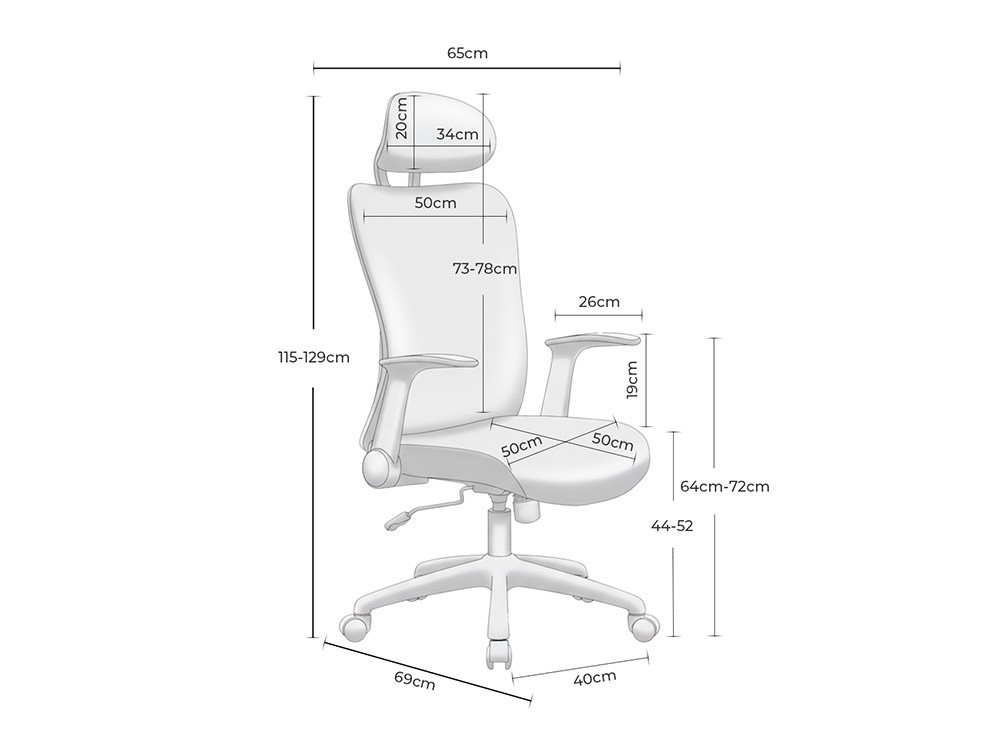 Tu silla de oficina Montreal cuida tu cuello con su reposacabezas. Disfruta un confort total en tus tareas de estudio.