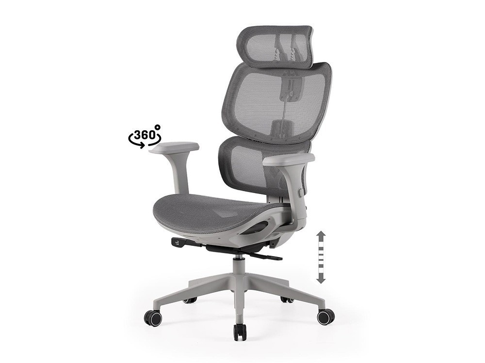 Ajusta altura y profundidad con los brazos 3D de la silla estudio Toronto. Somcasa cuida tus hombros con diseño moderno