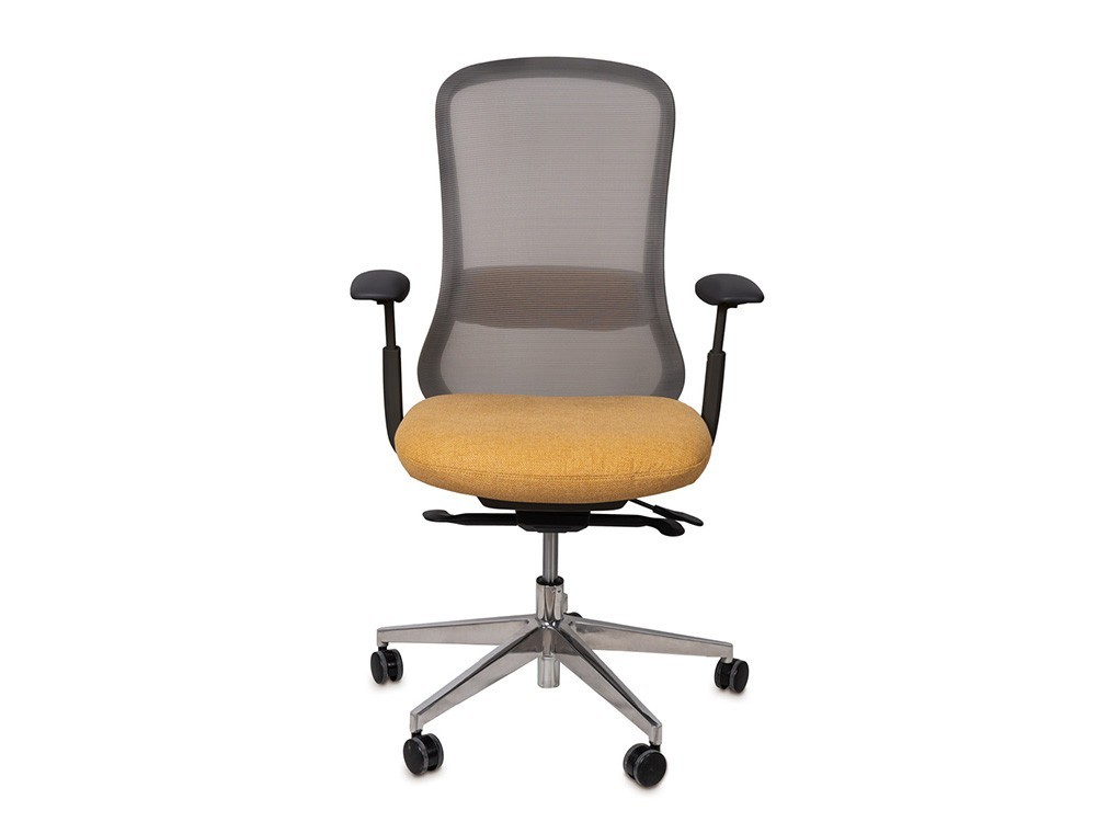 Consigue una postura natural con la silla de oficina Rotterdam. Pistón de gas y giro total para moverte sin esfuerzo.