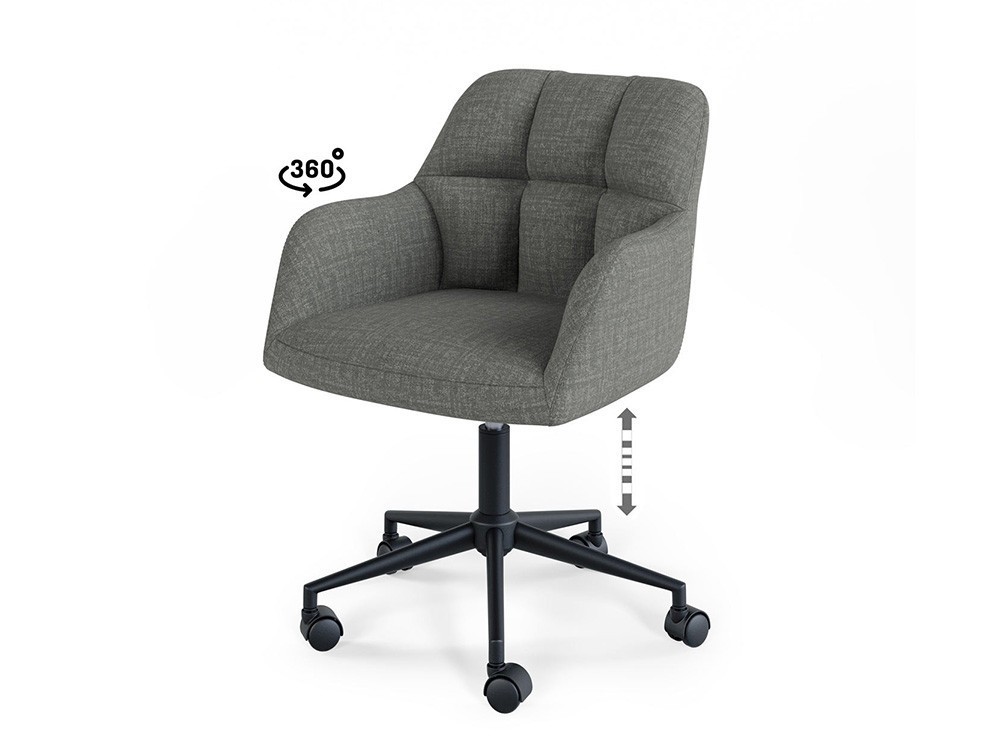 Esta silla escritorio moderno Stanford destaca por su base metálica negra. Un toque sofisticado para tu gran hogar.