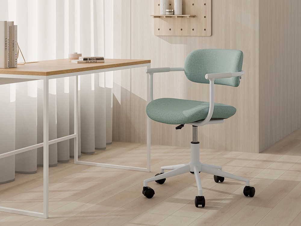Mejora tu homeoffice con la silla Oxford. Visita Mobel 6000 en Madrid y elige su diseño blanco minimalista y ligero.