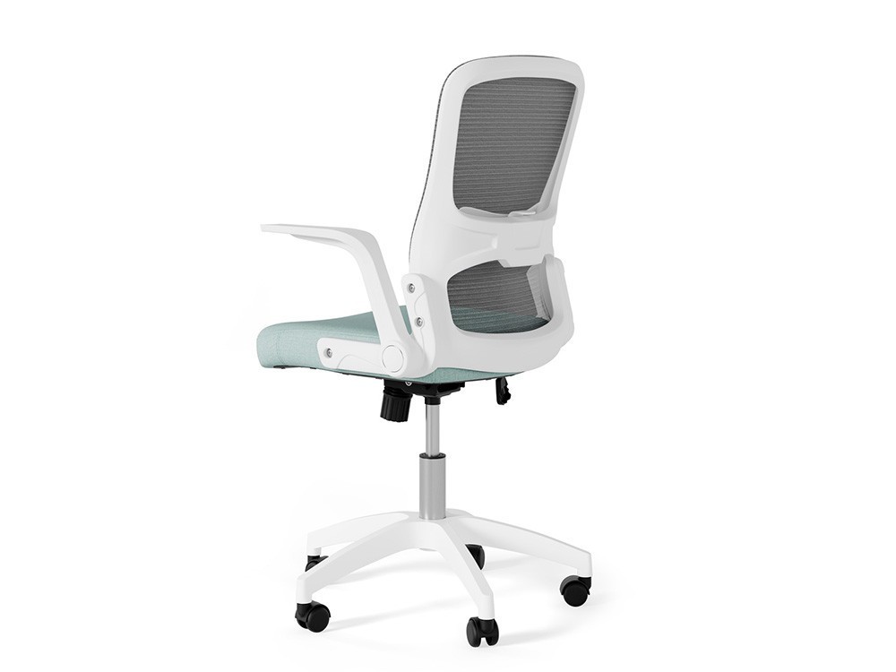 Esta silla de estudio Manchester con respaldo de malla facilita la circulación del aire. Comodidad real para tu trabajo.