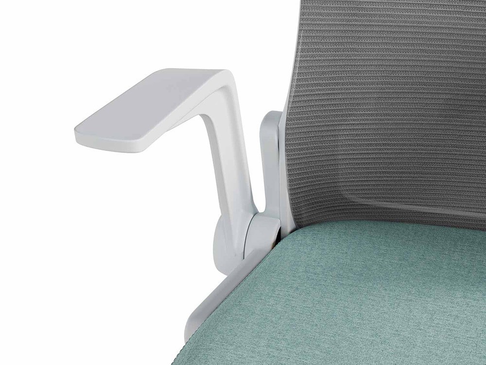 Esta silla de estudio Manchester con base metálica en gris y blanco ofrece durabilidad. Estilo moderno para tu oficina.