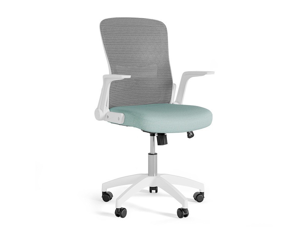 La silla de oficina Manchester destaca por sus brazos abatibles. Ideal para tu espacio Seismil Studio moderno y funcional.