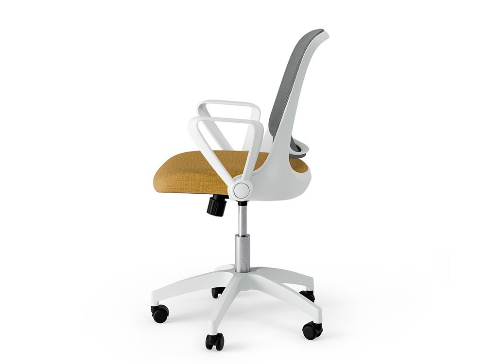Giro total y ajuste de altura suave en tu silla de oficina Siracusa. Somcasa redefine tu confort laboral con mucha elegancia.